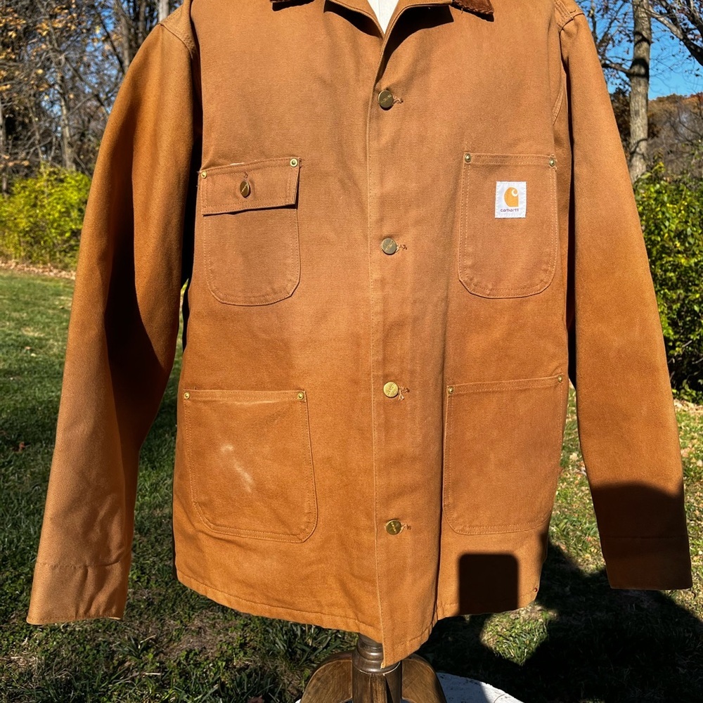 Vintage Carhartt Jacket Duck Canvas Quilt Lined Barn Chore Coat Size 48 Tall